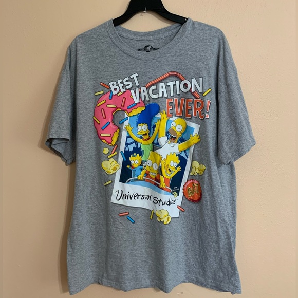 Universal Other - Universal Studios Simpsons T Shirt XL Grey Best Vacation Photo Graphic